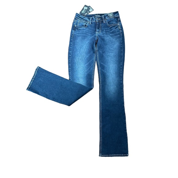 NWT Silver Jeans, Suki Curvy Fit Mid Rise Slim Boot 27x35 Indigo - Picture 2 of 12